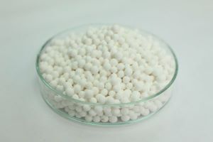 Glass tray filled with Activated Alumina Desiccant