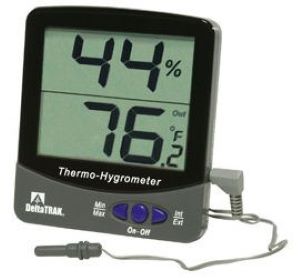 DeltaTrak Thermo Hygrometer With A Large LCD Display Screen For Temperature And Relative Humidity