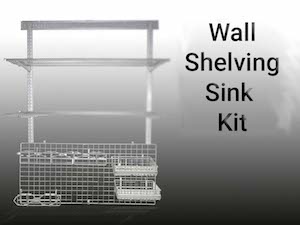 Silver Wall Shelving Sink Kit Supported By A Shelf
